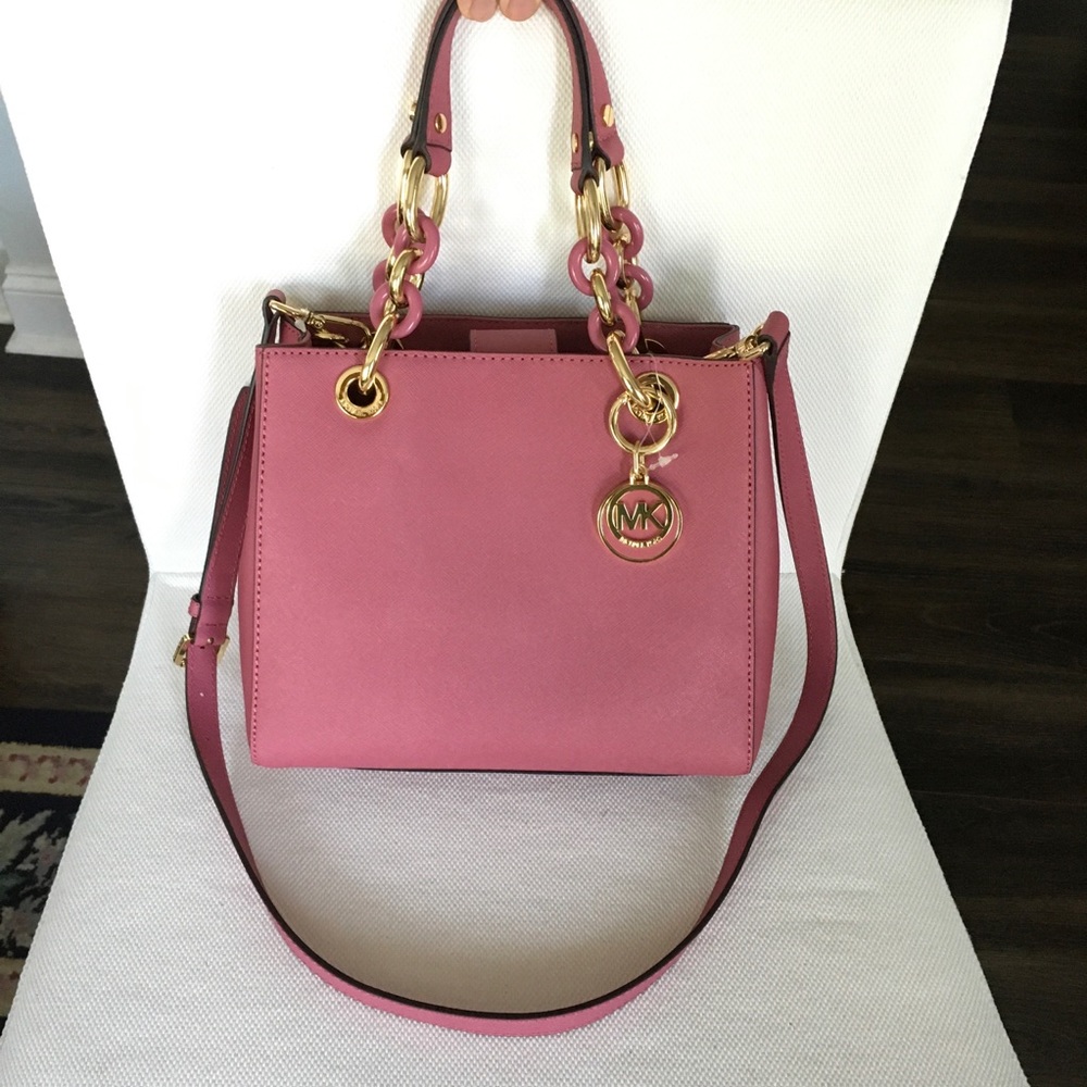 NWT Michael Kors Small Cynthia Satchel Tulip - Picture 13 of 15